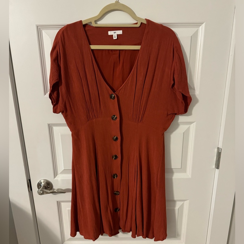 Burnt orange short dress, size M